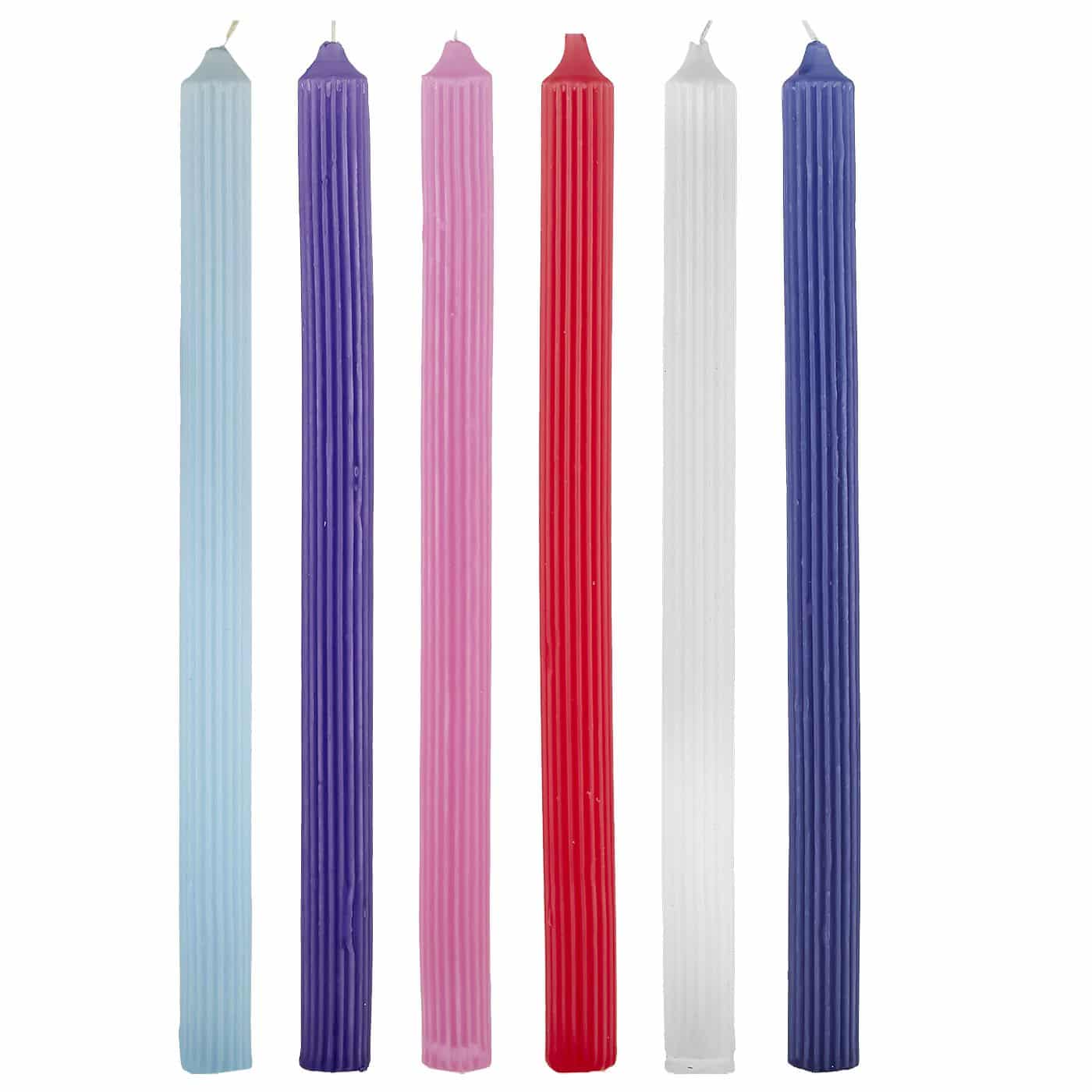 Λαμπαδα Χρωματιστη Με Ραβδωσεις 33 Εκ